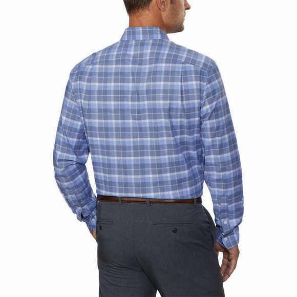 NWT Tommy Hilfiger Men's All Season Dress Shirt Blue Size XL 17 34-35 $60 JK143 - Picture 2 of 4